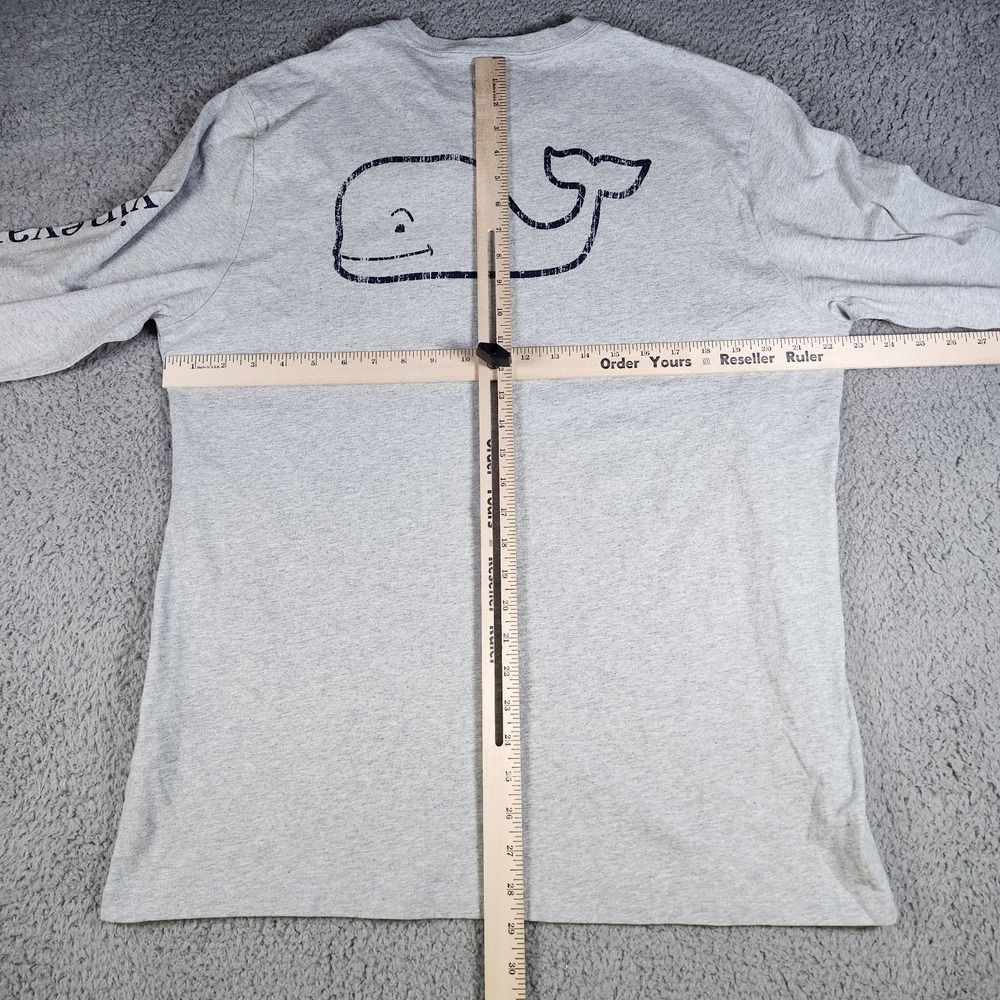 Vineyard Vines Men's LS Vintage Whale Pocket Shirt Large Heather Gray New NWT - Picture 7 of 9